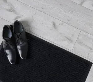 Seven Ribbed Striped Mats Entrance Outdoor Pvc Floor Mat Non Slip Dust Clean Polyester Door Mat
