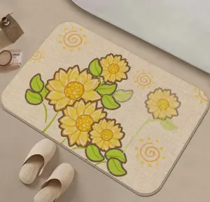 Linen Floor Mats Bathroom Anti-slip Mats Home Absorbent Wear-resistant Washable Entrance Door Mats