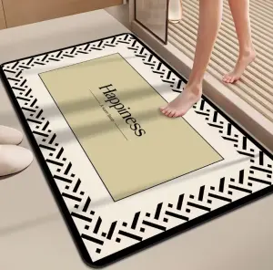 Square bathroom rug anti Non Slip Water Absorbent Bathroom Floor Rubber Door Mat Carpet Crystal Velvet Mats