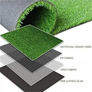 Quick-drain waterless plastic lawn with sunscreen