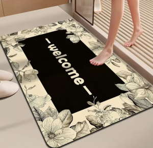Square bathroom rug anti Non Slip Water Absorbent Bathroom Floor Rubber Door Mat Carpet Crystal Velvet Mats