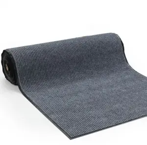 Double Ribbed Striped Mats Entrance Pvc Floor Mat Polyester Door Mat
