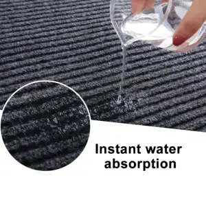 professional manufacturer double stripe door mat waterproof pvc backing Polyester floor welcome door mat