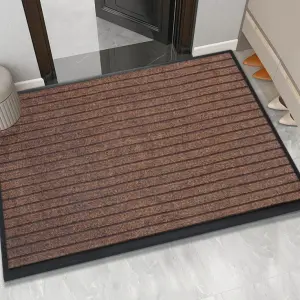 Wholesale Anti-Slip Entrance Door Mat Runner Rug Seven Stripes PVC Backing Washable Polyester Kitchen Floor Mat for Hotels