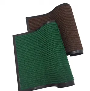 Hot Selling Anti-Slip Entrance Different Color Double Stripes Seven Stripes PVC Backing Door Hotel Floor Mat