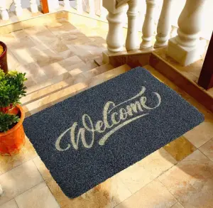 High Quality Polyester Thick Outdoor Mud Scraping Floor Mats Washable Anti Slip Embroidery Entry Door Place Mats