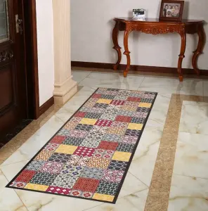 UV Printed vinyl PVC floor mats for kitchen / front door / bedroom, FESTIVAL design