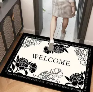 Scissor door restaurant rectangular pattern polyester short velvet carpet diatom mud bathroom carpet