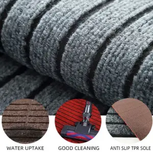luxury Anti-slip Durable custom commercial TPR doormat striped entrance rugs welcome mats for front door