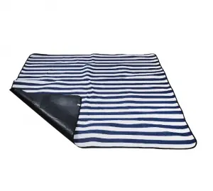 Factory Price Coarse Blue White Striped Comfortable Acrylic Picnic Mat