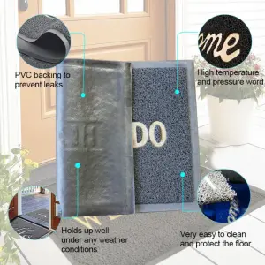 Non Slip outdoor indoor personalized pvc coil carpets custom logo doormats welcome embossed entrance front door mats for home