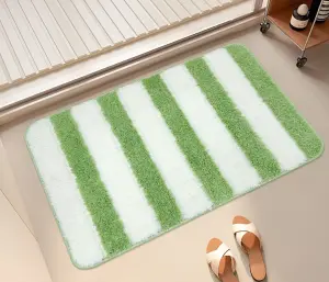Striped floor mat Non Slip Bath Mat Soft and Water Absorbent Rug Machine Washable Plush Mat for Bathroom Laundry Room and Living