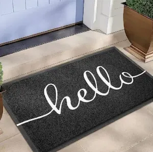 Non Slip outdoor indoor personalized pvc coil carpets custom logo doormats welcome embossed entrance front door mats for home