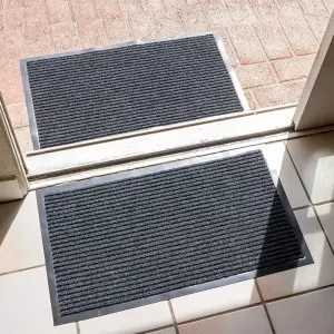 Commercial single color plain ribbed doormat PVC backing door mat
