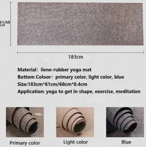 Wholesale New Product Floor Sports Jute Mat Non-slip Natural Linen Rubber Yoga Mat
