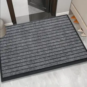 Wholesale Anti-Slip Entrance Door Mat Runner Rug Seven Stripes PVC Backing Washable Polyester Kitchen Floor Mat for Hotels