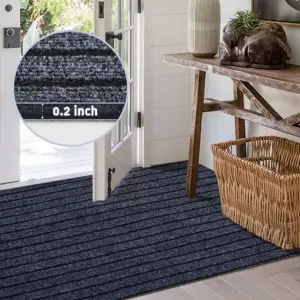 Wholesale Anti-Slip Entrance Door Mat Runner Rug Seven Stripes PVC Backing Washable Polyester Kitchen Floor Mat for Hotels