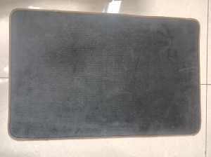 two-tone color Velvet doormat with rubber mat