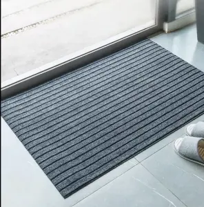Striped brushed home mat Household tailoring dust removal non-slip absorbent floor mat