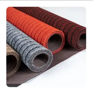 Customized size seven ribbed striped TPR backed doormats outdoor custom floor mats welcome mat