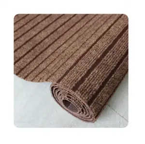 Customized size seven ribbed striped TPR backed doormats outdoor custom floor mats welcome mat