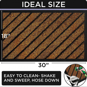 Double Striped Entry Door Foot Mats Large Outdoor Welcome Mat With Non Slip