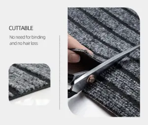 Front indoor welcome entrance floormat outdoor mat polyester seven stripe rib doormat anti slip floor door mat for home