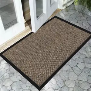 Mud Scraping Pad cut pile Entrance Door Mat for Home with Anti-skid Rubber