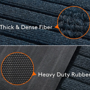 professional manufacturer double stripe door mat waterproof pvc backing Polyester floor welcome door mat