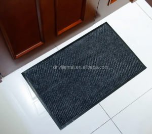 Factory Supply Anti-slip 100% Polyester PVC Single Ribbed Striped Door Mat