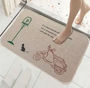Linen Floor Mats Bathroom Anti-slip Mats Home Absorbent Wear-resistant Washable Entrance Door Mats