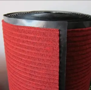 Non Slip Indoor Outdoor Double Ribbed Door Mat Stripe Floor Carpet with PVC Backing