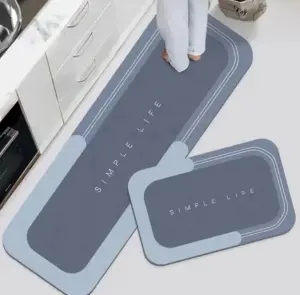 Factory Direct Sale Crystal Velvet Kitchen Floor Mat Bath Carpet Comfortable Safety Washable Absorbent Kitchen Mat Set