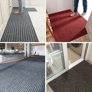 luxury Anti-slip Durable custom commercial TPR doormat striped entrance rugs welcome mats for front door