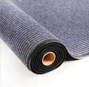 Non Slip Indoor Outdoor Double Ribbed Door Mat Stripe Floor Carpet with PVC Backing