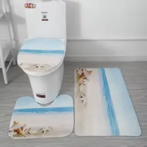 Water Absorption Non-Slip Bath Rug U-Shaped Toilet Mats Memory Foam Carpet Area Rugs Bathroom Mat Set