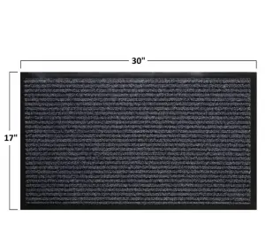 Commercial single color plain ribbed doormat PVC backing door mat