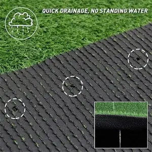 Quick-drain waterless plastic lawn with sunscreen