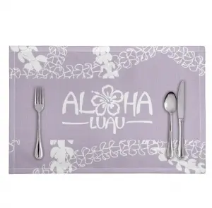 Print On Demand Personalized High-Looking Placemats Wear-Resistant Pikake Lei Flower Faux Linen Polyester Cloth Meal Mat