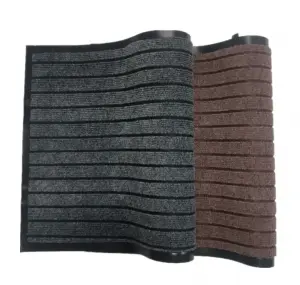 Hot Selling Anti-Slip Entrance Different Color Double Stripes Seven Stripes PVC Backing Door Hotel Floor Mat