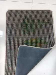 two-tone color Velvet doormat with rubber mat