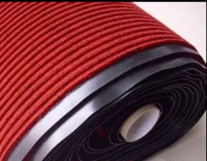 Factory Supply Anti-slip 100% Polyester PVC Single Ribbed Striped Door Mat