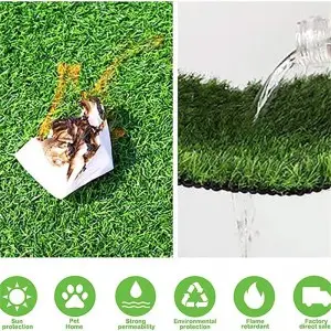 Quick-drain waterless plastic lawn with sunscreen