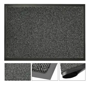 Hot Sales Classic Cut Pile Door Mat for Entrance Anti-slip Double-ribbed Floor Mat with Custom Logo Rubber Door Mat