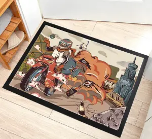 Custom Non-Slip Modern Welcome Design Logo Floor Doormats Entrance Rubber Floor Mat Carpet Rug