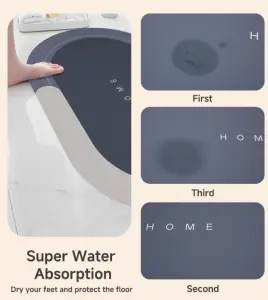 Free Sample Soft Water Absorbent Black Color Welcome Floor Indoor Mini Bathroom Rug Set Natural Rubber Bath Mat