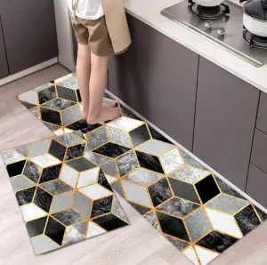 2pcs/sets Fashionable Nordic Style Kitchen Crystal velvet Floor Mat Household Carpet Long Strip Door Mat Modern Home Decor