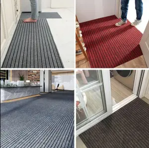luxury Anti-slip Durable custom commercial TPR doormat striped entrance rugs welcome mats for front door