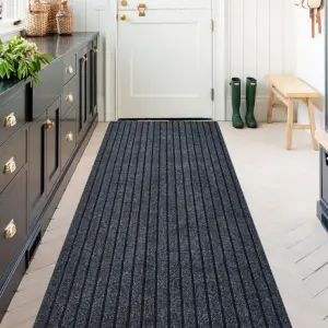 Wholesale Anti-Slip Entrance Door Mat Runner Rug Seven Stripes PVC Backing Washable Polyester Kitchen Floor Mat for Hotels