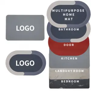 Hot Selling Non Slip Diatomite Custom Printed Kitchen Carpet Absorbent Kitchen Floor Mats